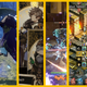 A collection of strips of screenshots from six different forthcoming Square Enix games.